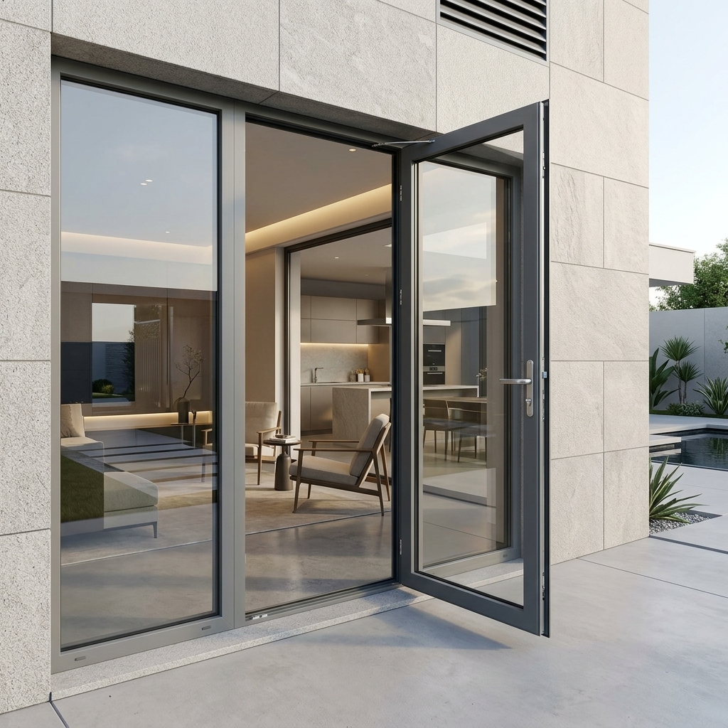 Aluminum Magnesium Alloy Thermal Break Hinged Patio Door Double Glazing Insulated Glass Balcony Entry Door Customizable