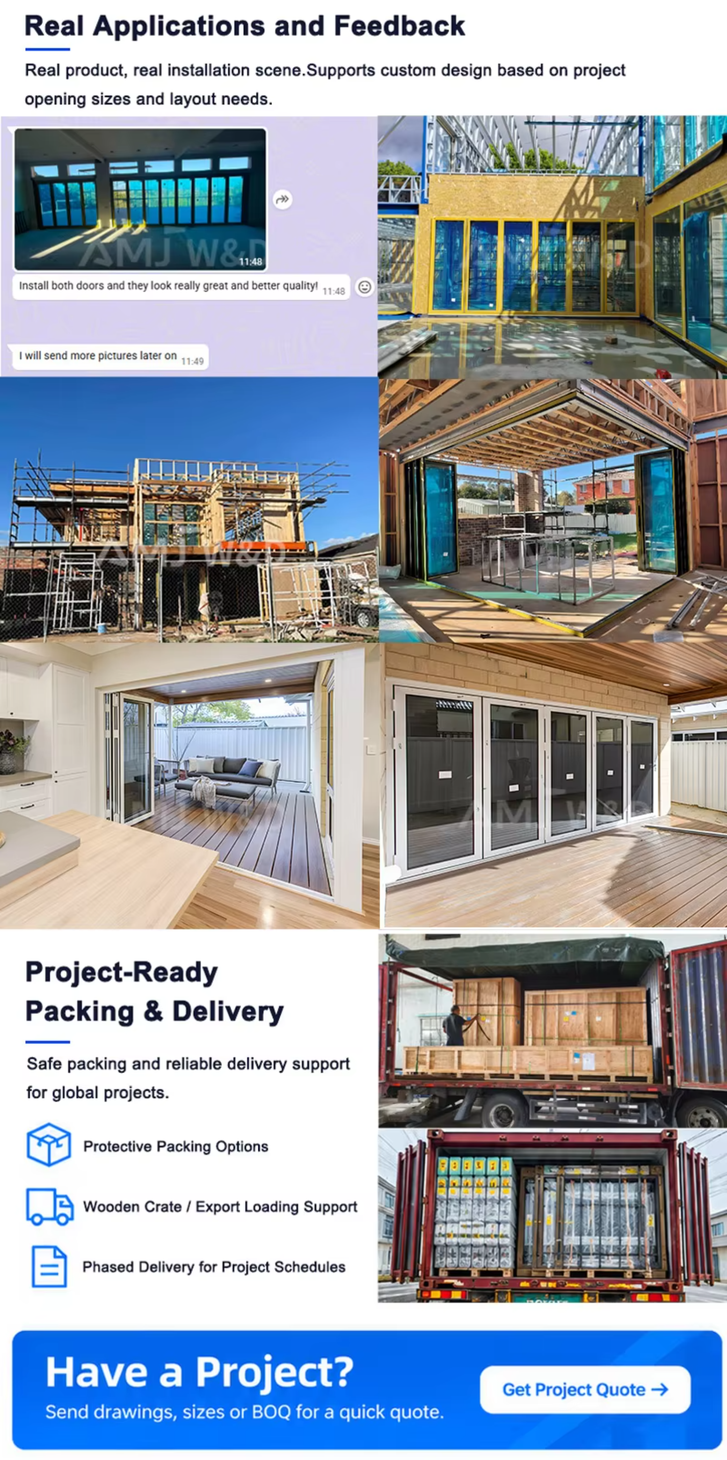 Factory Exterior Thermal Break Bi-Fold Accordion Aluminum Glass Patio Bi Folding Doors With Factory Price