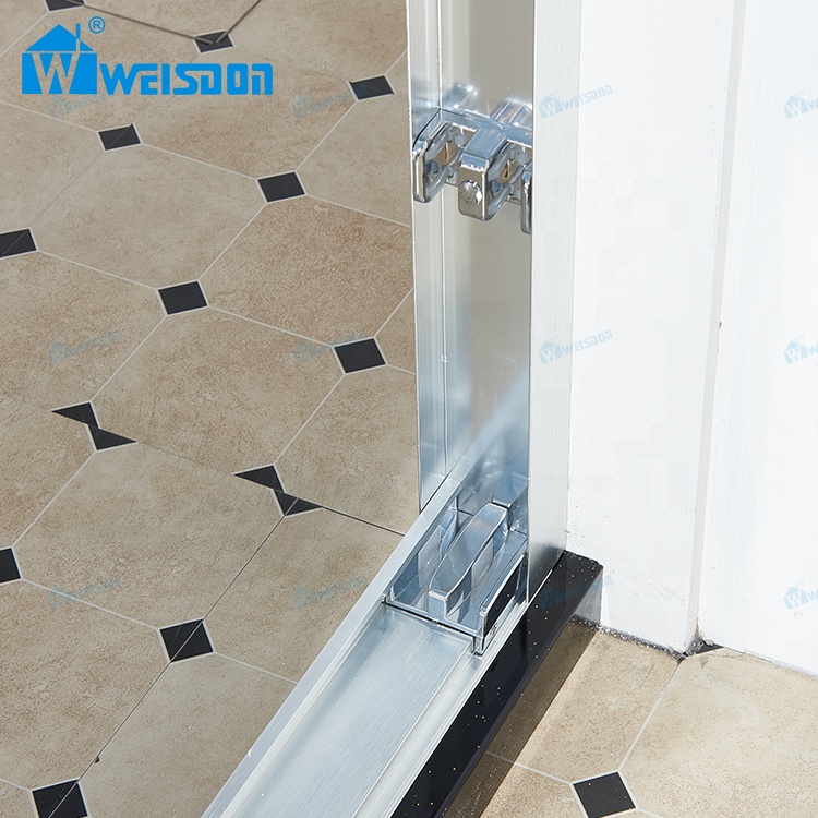 OEM ODM Chrome Brushed Nickel 5+5mm Laminated Tempered Glass Hotel Aluminum Alloy Framed Double Sliding Shower Door