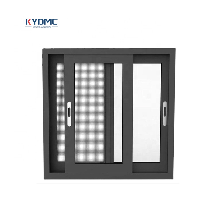 Factory Custom Size Aluminum Frame Sliding Windows Featuring Durable Mesh Screen Design For Balcony And Patio Sliding Window