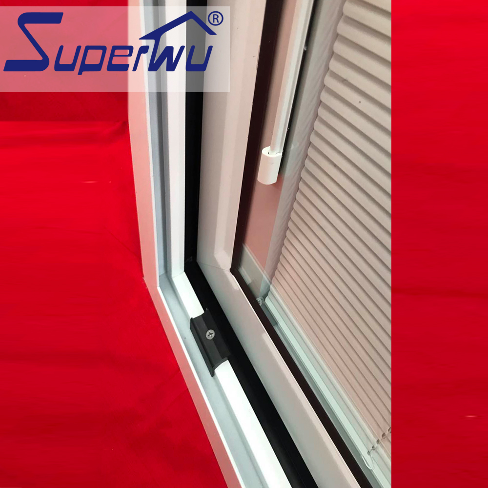 AS2047 New Design 10 Years Warranty Double Tempered Glass Exterior Aluminum Sliding Doors and windows with Built-in Blind
