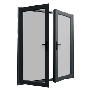 LEDOW Modern 72*90inch French Door Aluminium Hinged Fiberglass Screen Netting Waterproof North America Markets Front Entry Door