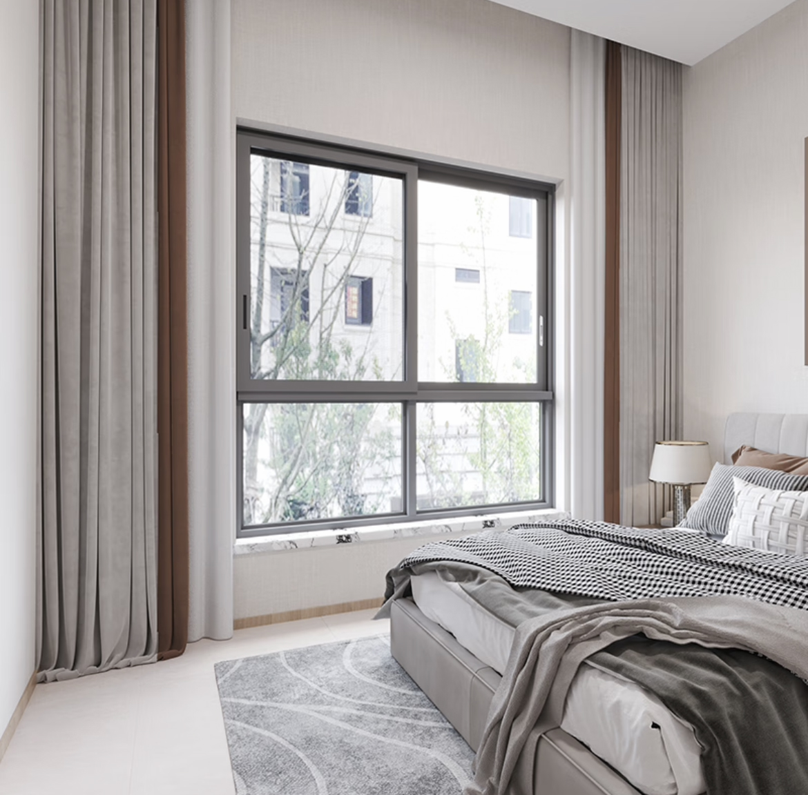 Aluminum Sliding Windows Exterior Security Bars Grill Design Energy Star Qualified Modern Aluminum Alloy