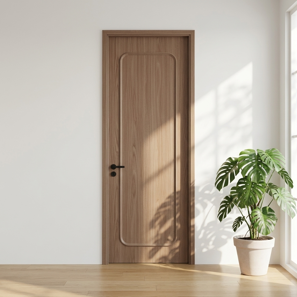 Customized Modern Luxury Aluminum-wood Framed Bedroom Door Fireproof Waterproof Features Finished Suitable for Villa Hotel Use