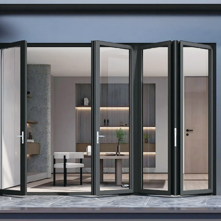Cheap Thermal Insulated Anti rust Aluminum Folding Door for Holiday Cottage, Office Lounge, Coffee Shop