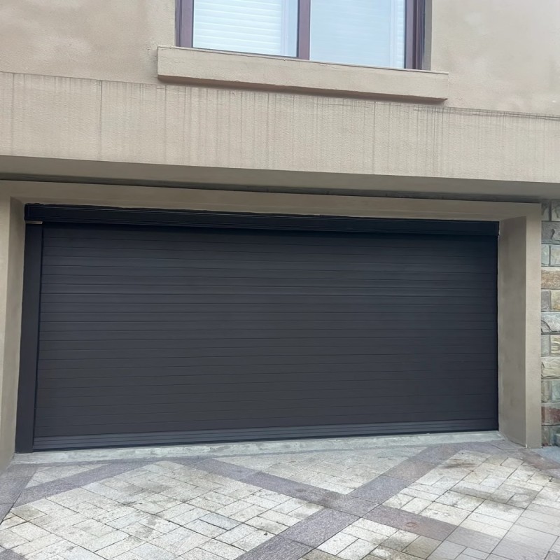 Modern Flat Surface Slat Electric Aluminum Rolling Shutter Door Remote Control Roller Gate for Shop Garage Villa Commercial Use