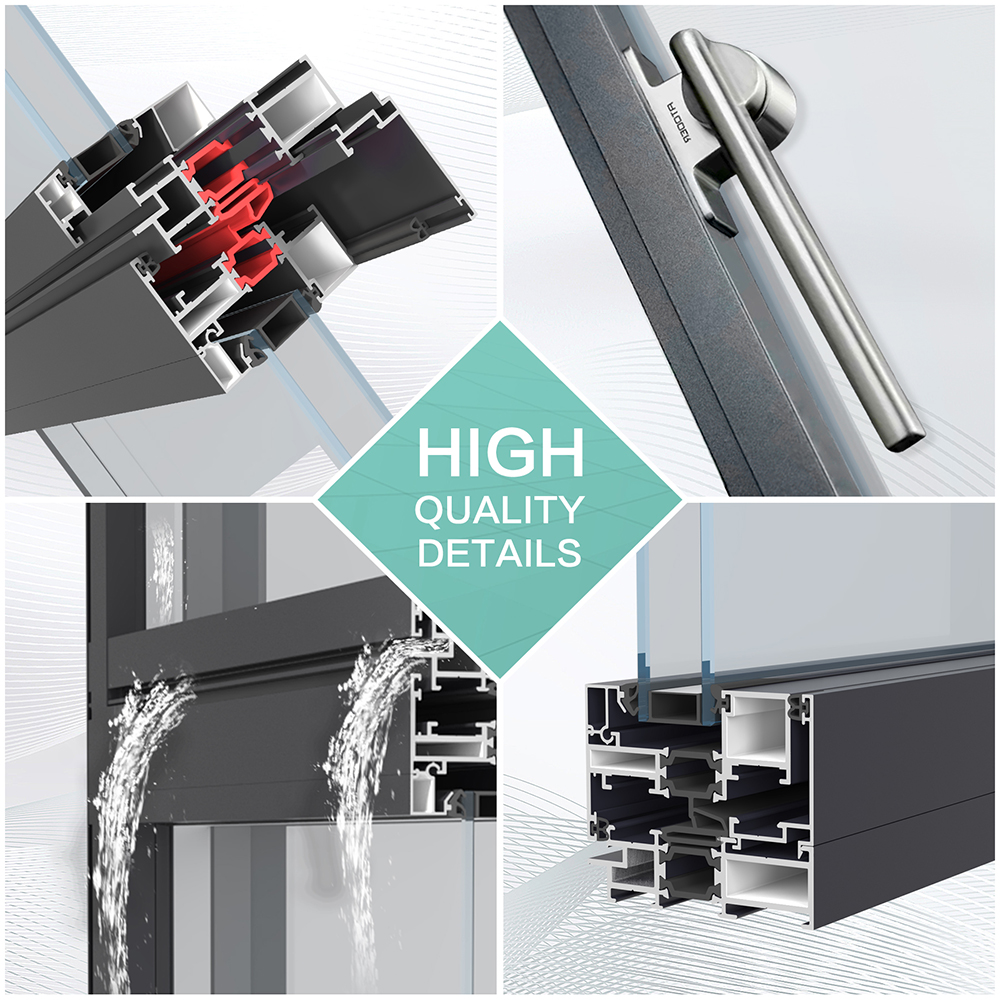 SUNGYE Urban Panorama Concealed Sash Slim Frame Low-E Double Tempered Acoustic Thermal Break Aluminum Casement Windows