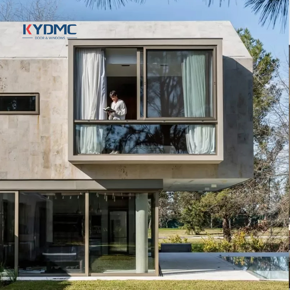 Factory Custom Size Aluminum Frame Sliding Windows Featuring Durable Mesh Screen Design For Balcony And Patio Sliding Window