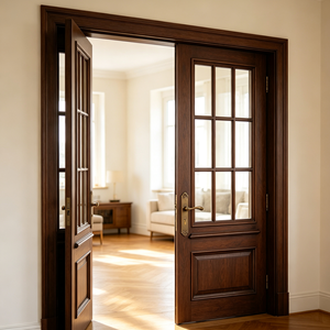 Elegant Aluminum Swing Door Sound Insulated Double Tempered Glass for Urban Villa House