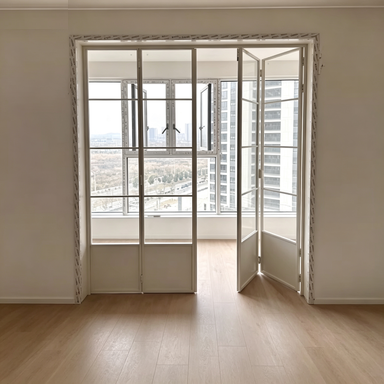 Ultra-narrow Folding Door Aluminum Alloy Tempered Glass Sound Insulation Minimalist Custom for Kitchen Living Room Balcony