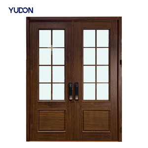 YUDON DOOR Aluminum Garden Door Entry Door Main Entrance Door Smart Lock Ready with Glass Insert Anti Rust Custom Logo Available