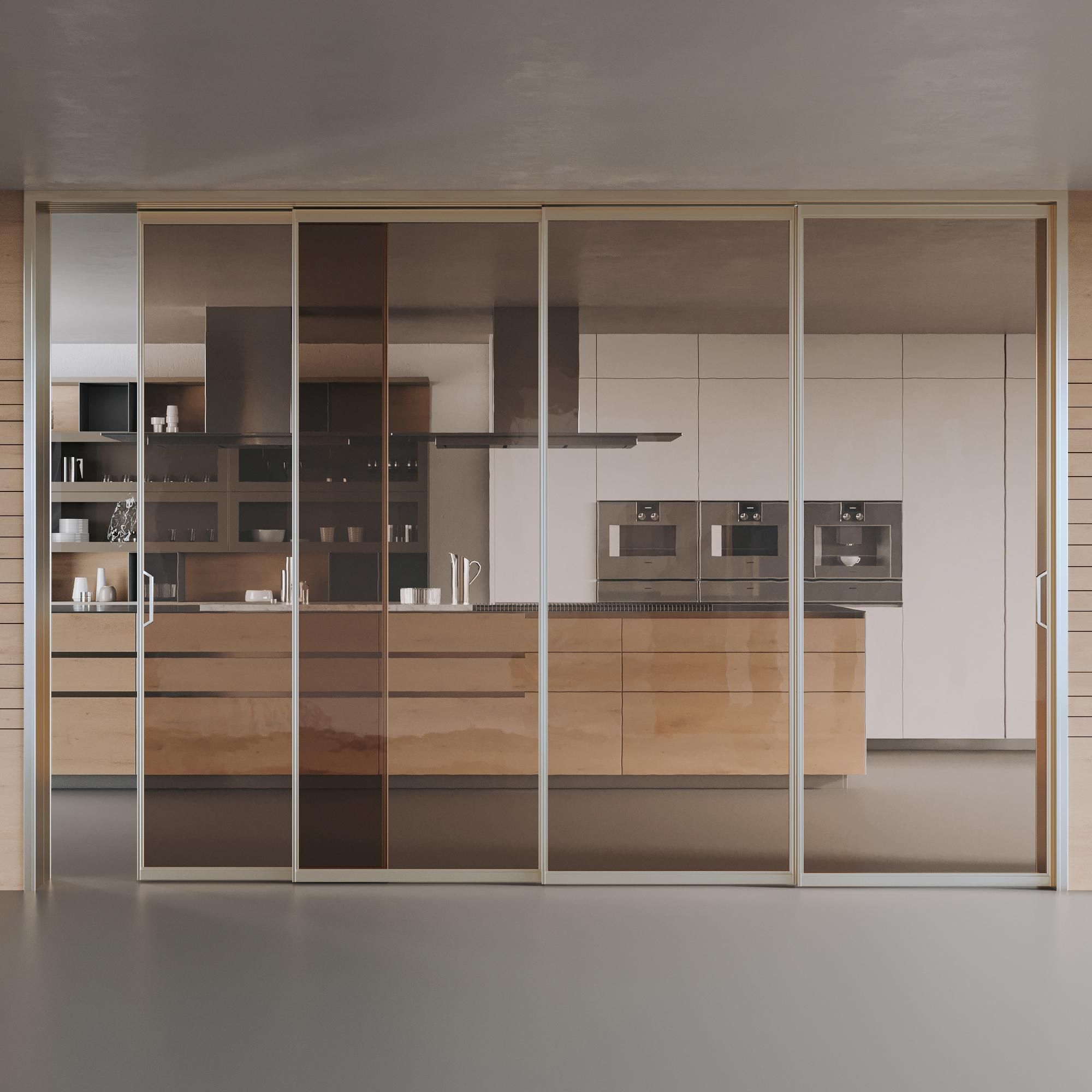 Modern Chinese Style Aluminum Sliding Door Aluminum Alloy Fiberglass Screen Netting Bathroom Living Room