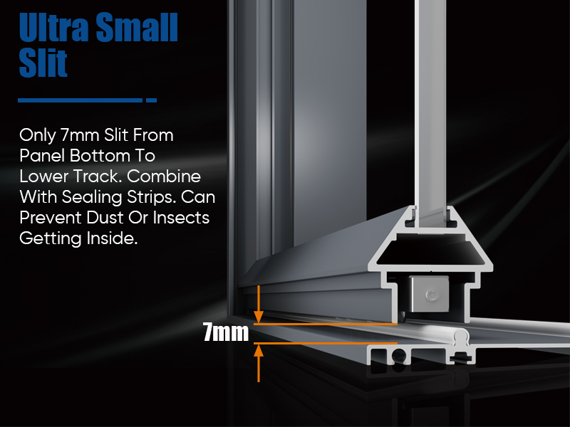 Brief Design Ultra Narrow Edge Single Glass Aluminium Smooth Sliding Door Kitchen Sliding Door