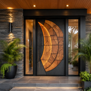 Heavy Duty Aluminum Security Door Villa Entrance Door with Multi Point Lock System