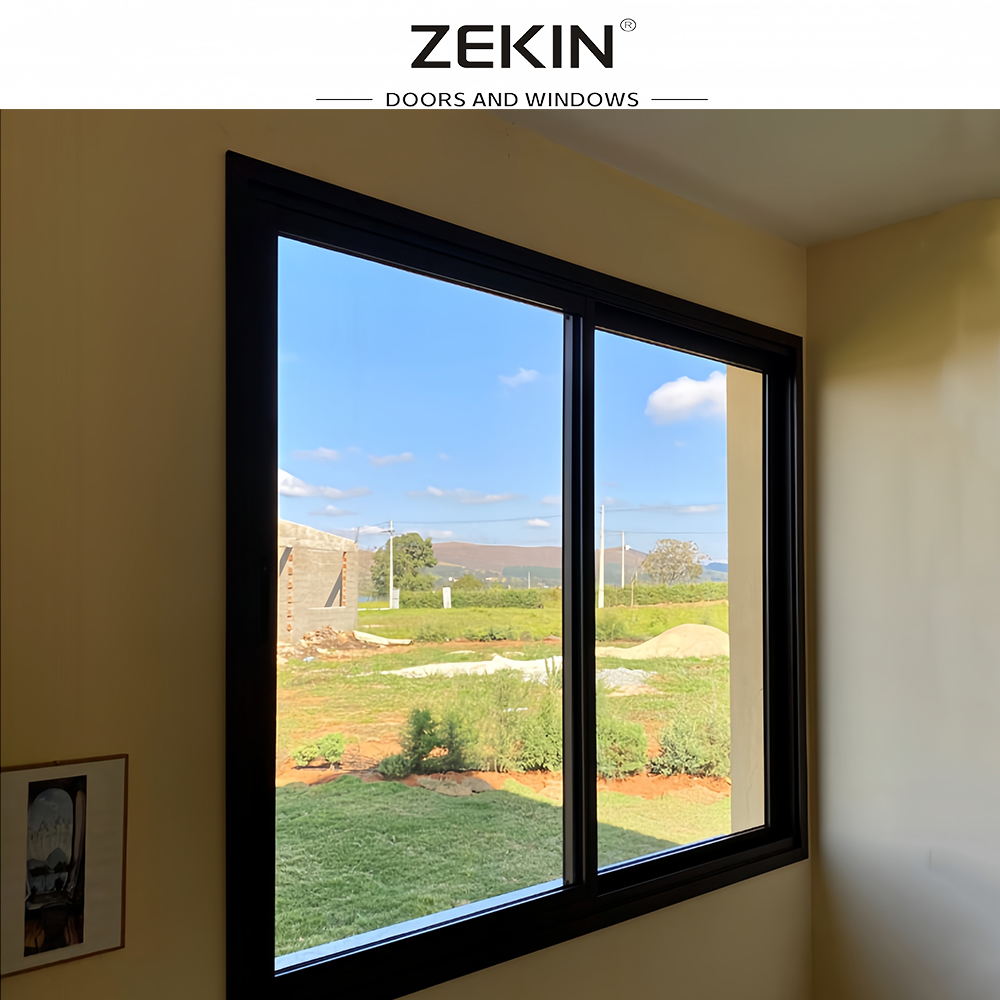 Hot Sell Energy Efficiency Custom Hurricane Impact Double Layered Tempered Glass Thermal Break Aluminum Sliding Room windows