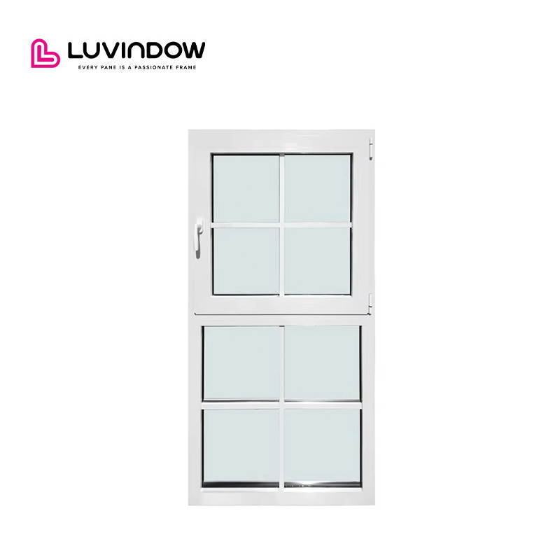 American Standard Aluminum Tilt Turn Windows With Grid Design Simulate Single Hung windows For Residential And Hotel