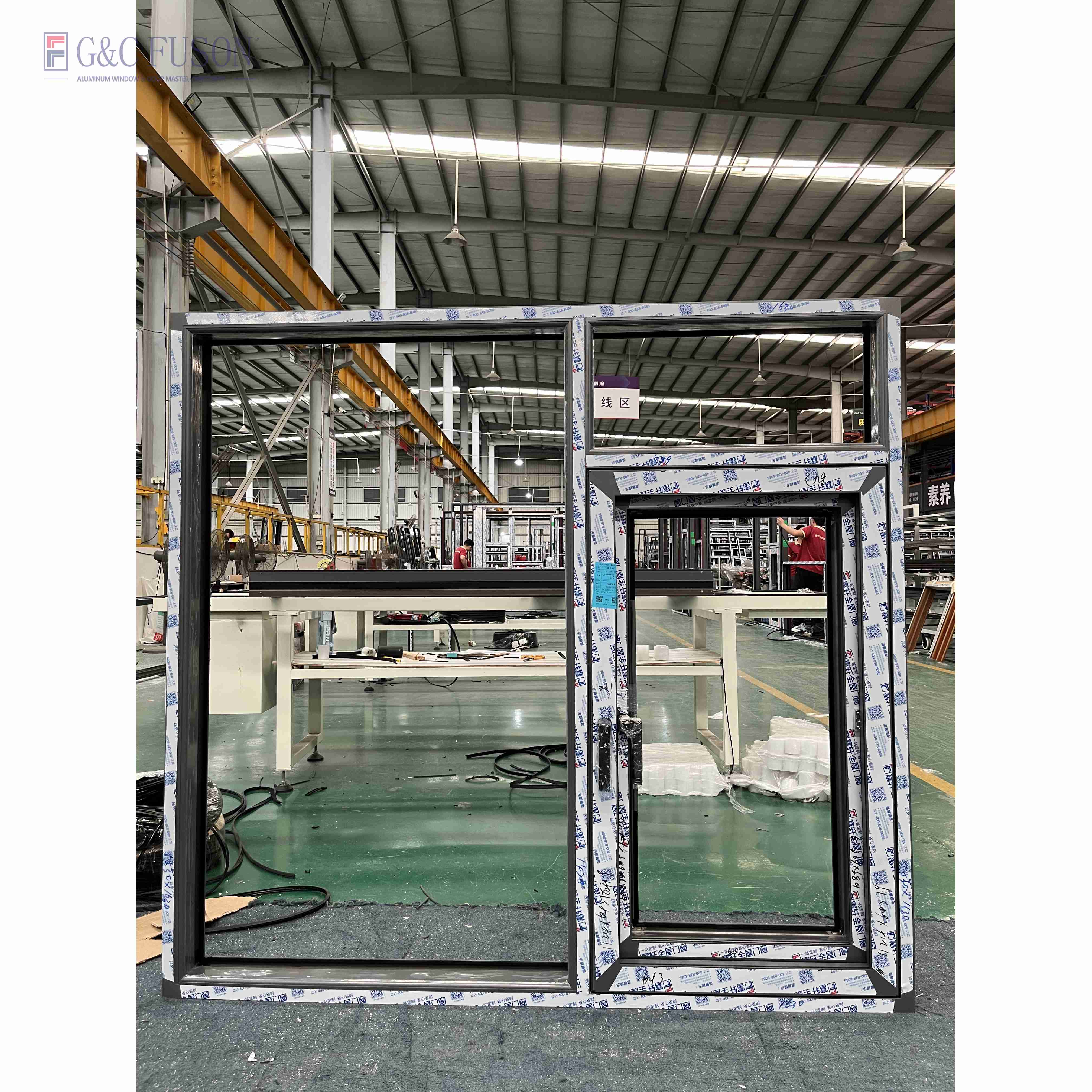 Fuson American Nfrc Certification Hurricane Proof Impact Aluminium Frame Doors and Windows Aluminum Double Glaze Casement Window