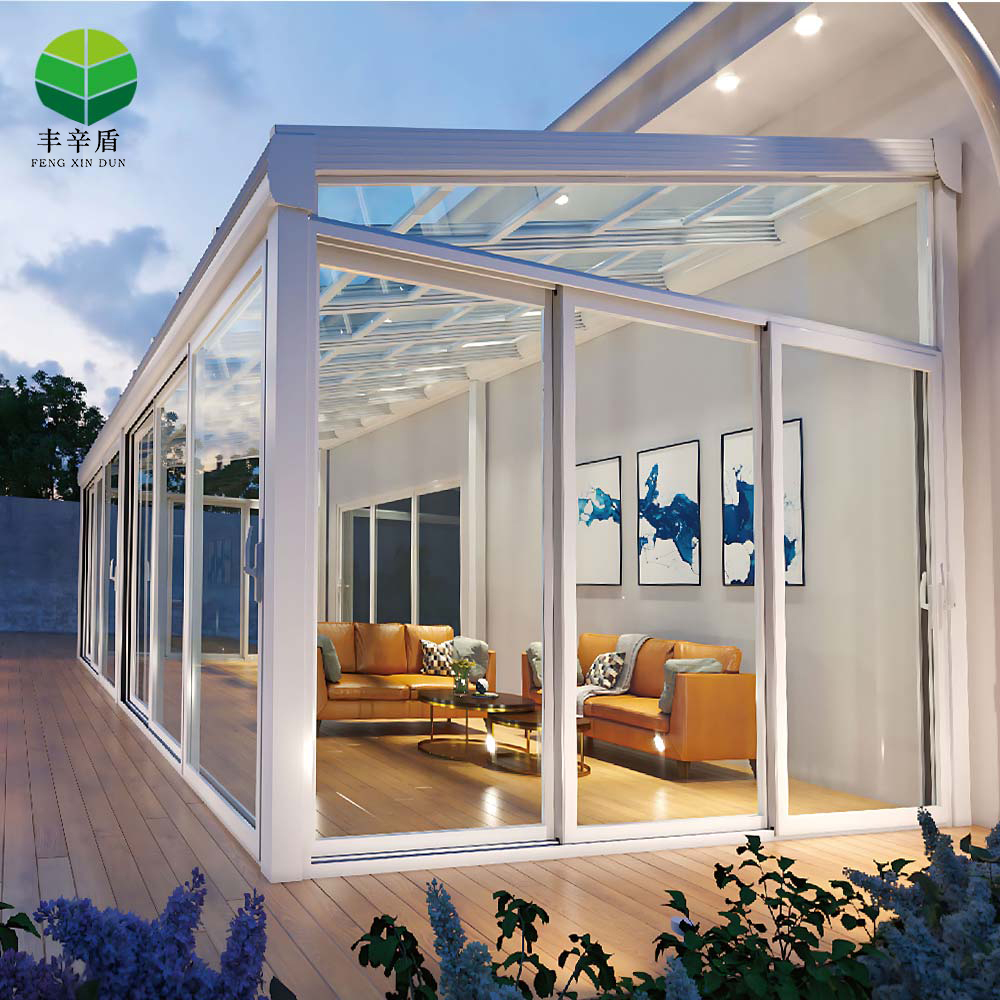 Aluminum Sunroom Outdoor Wall Mounted Glass Sunroom 4 Season Aluminium Garden Room For Patio