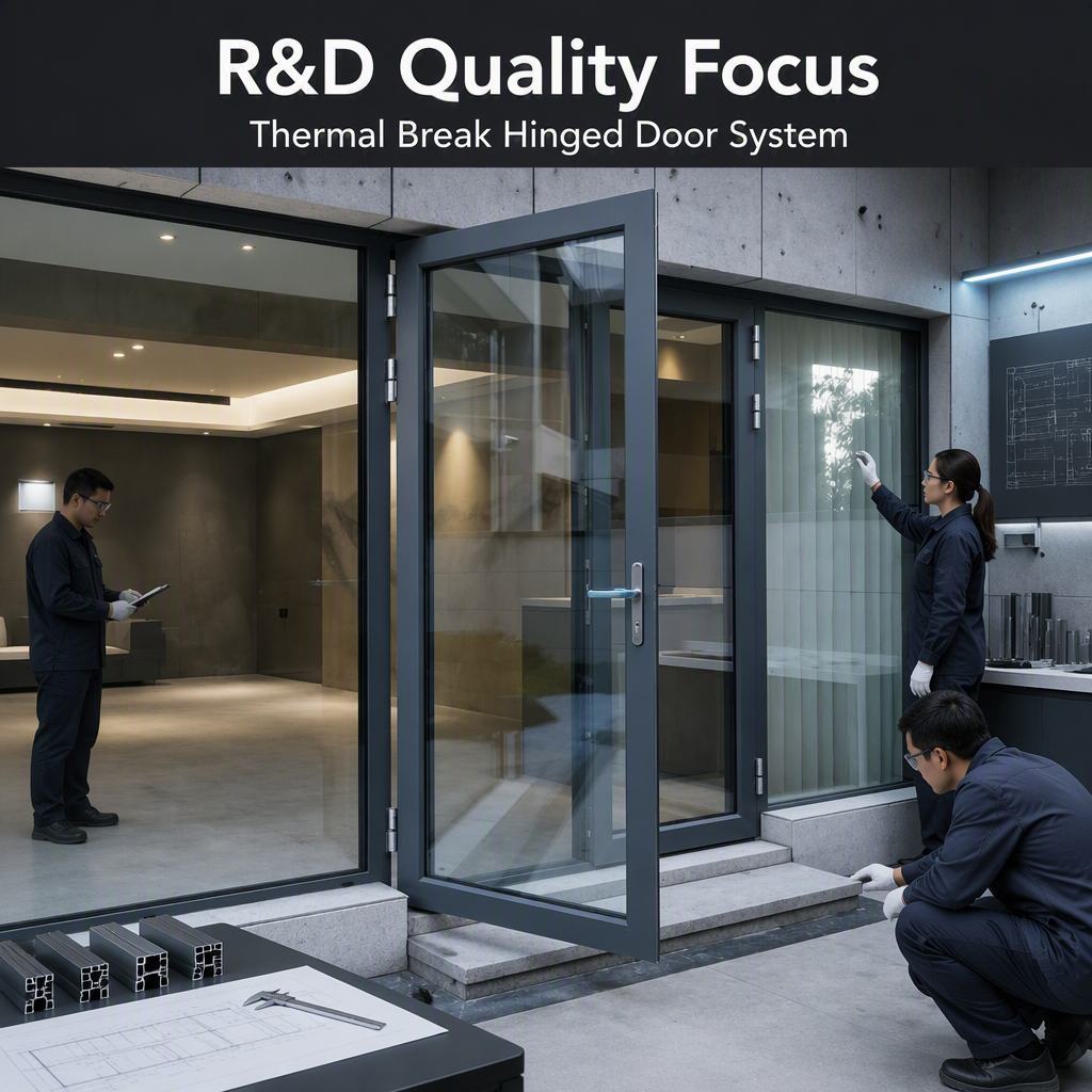 Aluminum Magnesium Alloy Thermal Break Hinged Patio Door Double Glazing Insulated Glass Balcony Entry Door Customizable