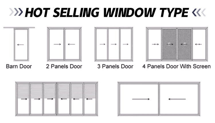 Aluminum Alloy Double Glazing Glass Sliding Doors with Minimalist Design for Interior Kitchen & Bathroom