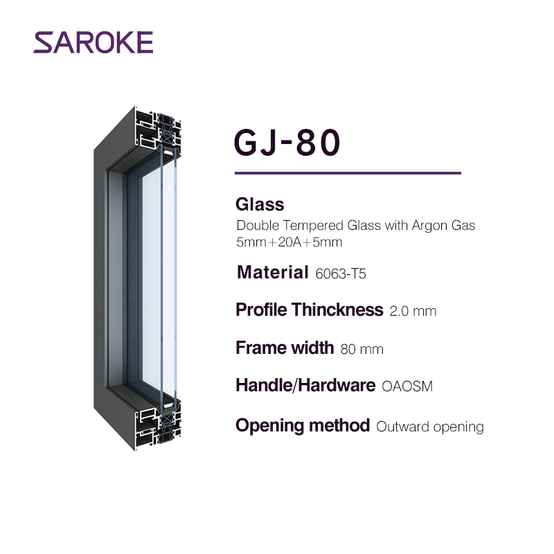 Minimalist Edge-to-Edge Glazed Aluminum Casement Window System with Concealed Folding Handle for Luxury Villa Panoramic View