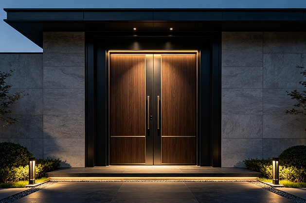 Renovated home entrance upgraded with a DERCHI entry door