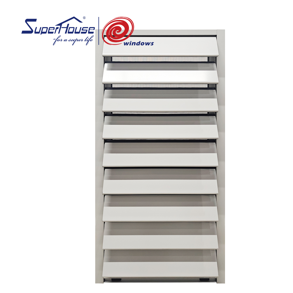 China Factory NOA Standard Miami Dade Impact Hurricane Proof Aluminium Roller Shutter Windows Louver Window With Screen