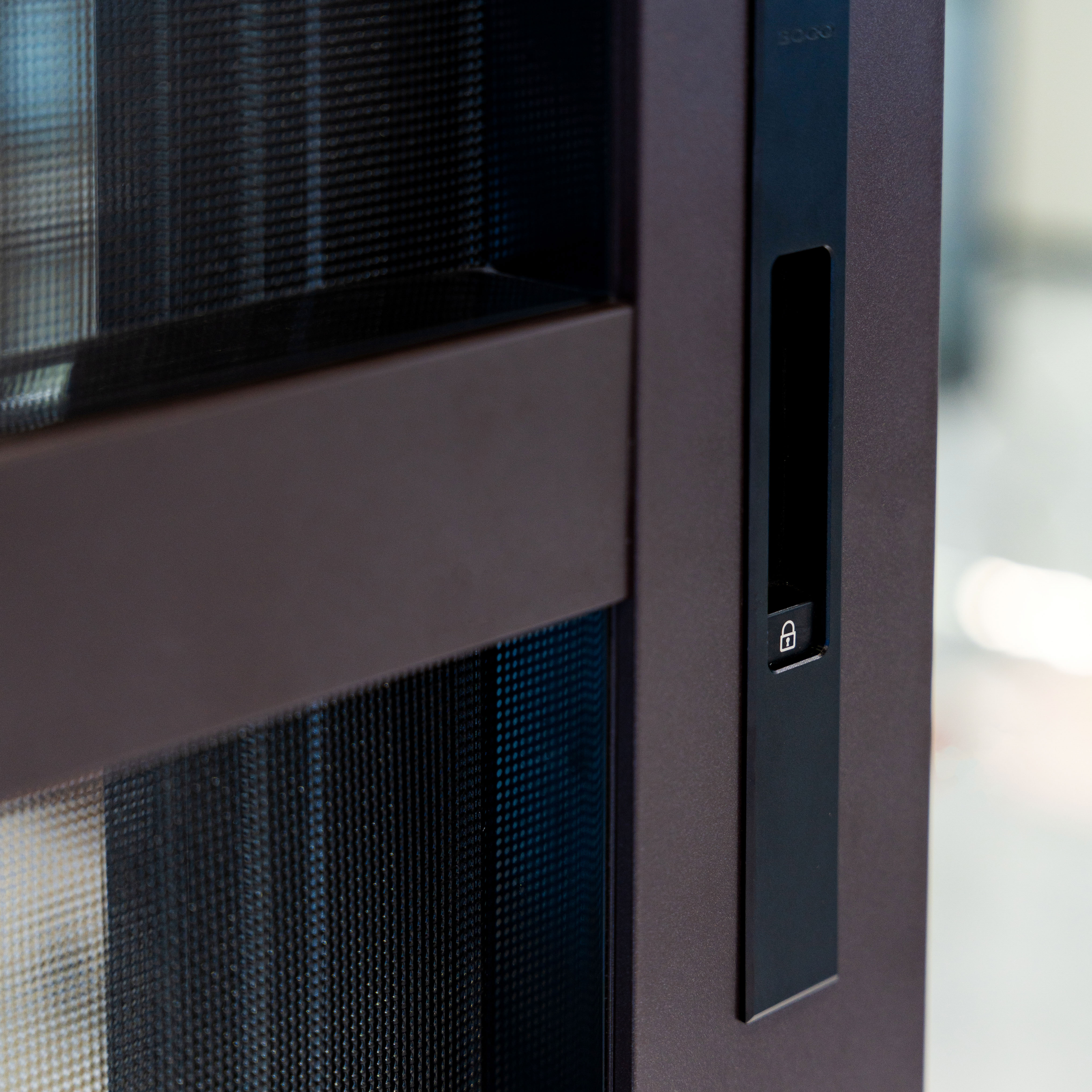 Modern European Style Brown Aluminum Alloy Sliding Door with Double Tempered Glass for Garage and Home Use