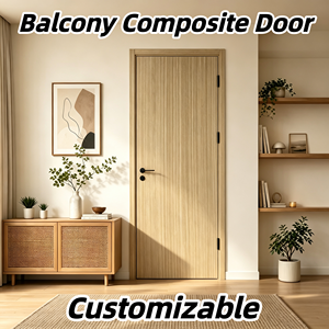 Exterior Facade Aluminum Wood Composite Door Sun Resistant Solid Wood Infill Cottage Residential Custom Engineering Project