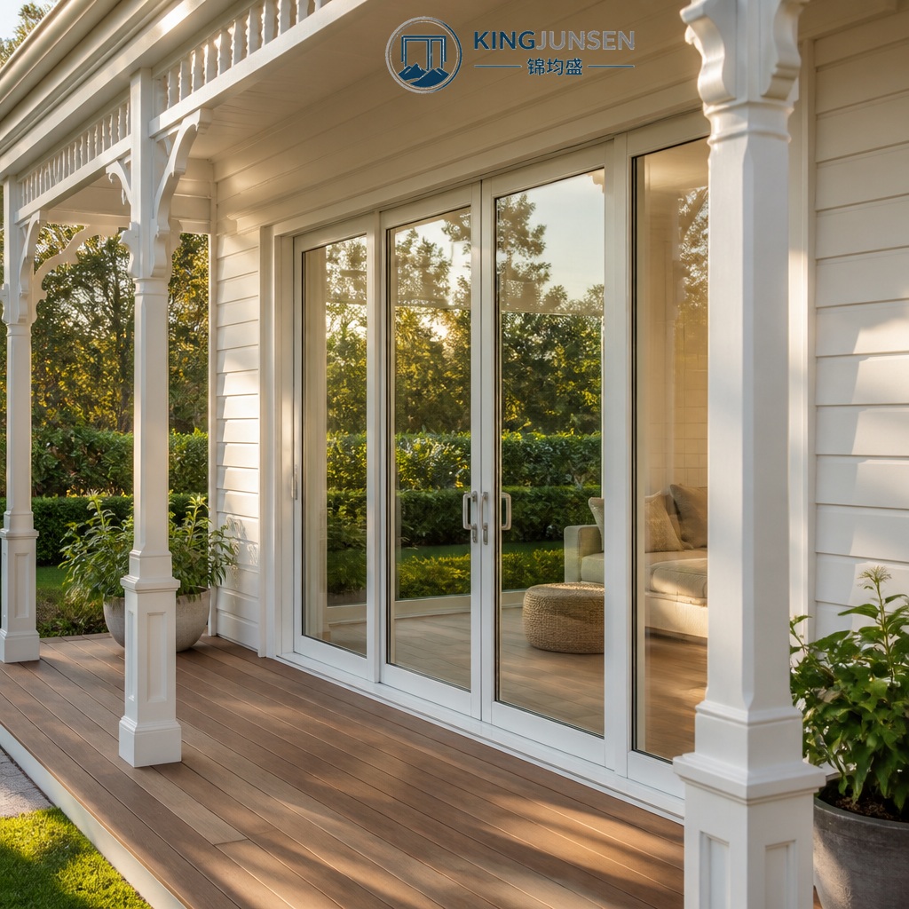 AS2047 Pearl White Aluminum Modern Double Glazed Sliding Door UV Resistant Custom Size for Heritage Villa Exterior Renovation