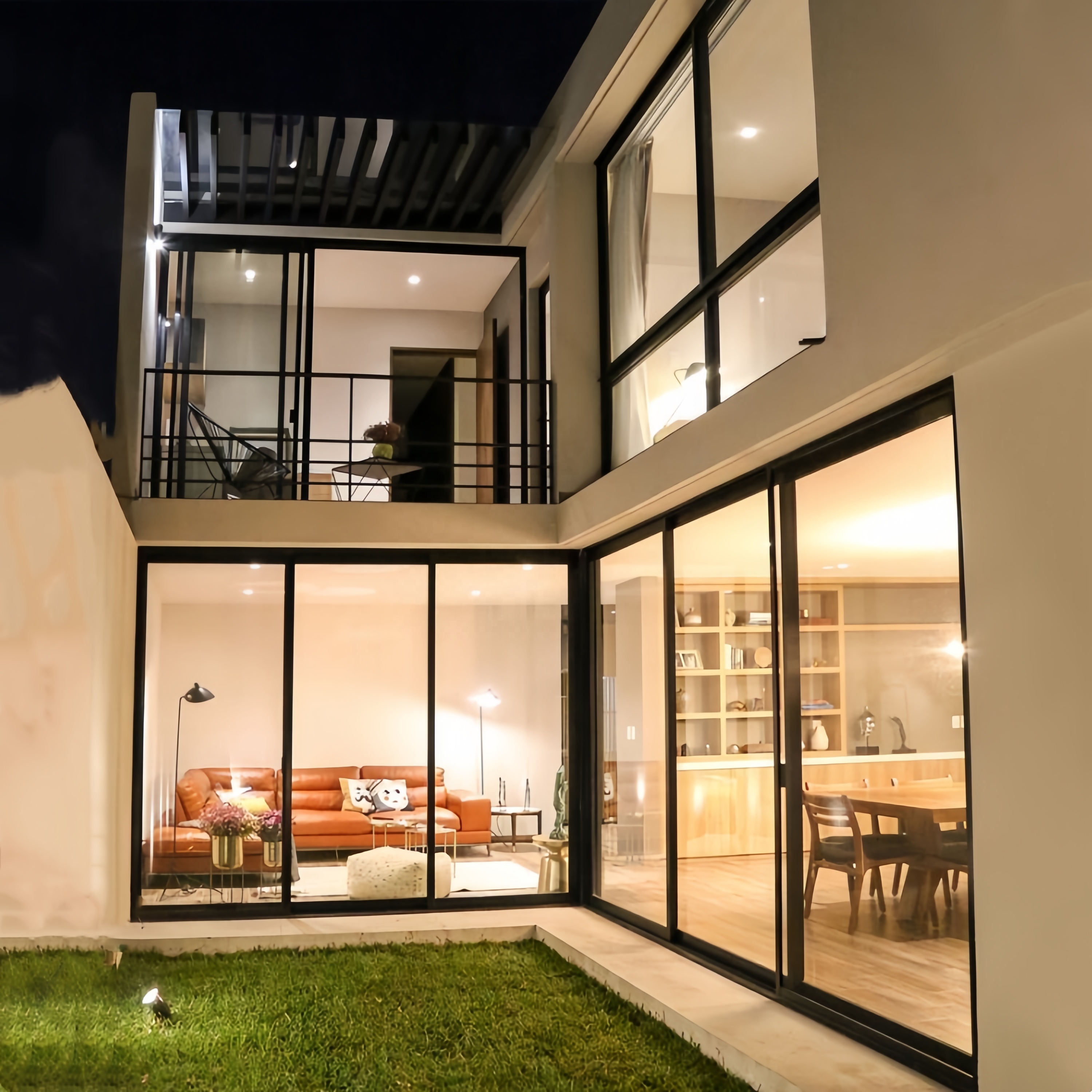 Customized High Quality Aluminium Double Tempered Glass Sliding Doors Energy Efficient More Panels Sliding Door For Sale
