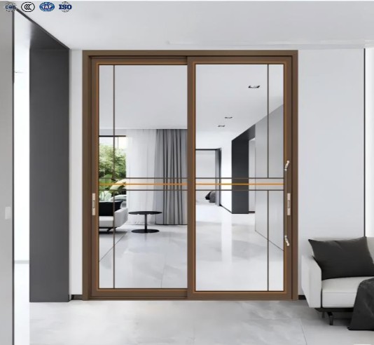 Modern Windproof Aluminum Sliding Door Waterproof Design Fiberglass Sound Insulation for Bathroom Kitchen Shower Room Wet/Dry