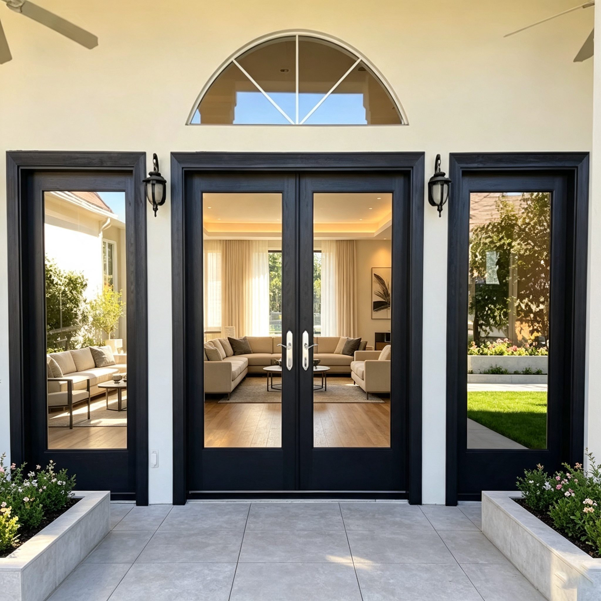 HUACAI Factory Supply Finished Aluminum Door High Safety Performance for Holiday Cottage Door