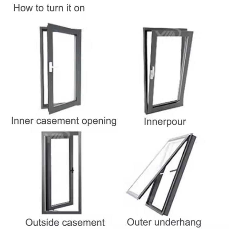 Beigeman Custom Cheap Casement Windows Aluminum Window Tempered Glass Casement Windows