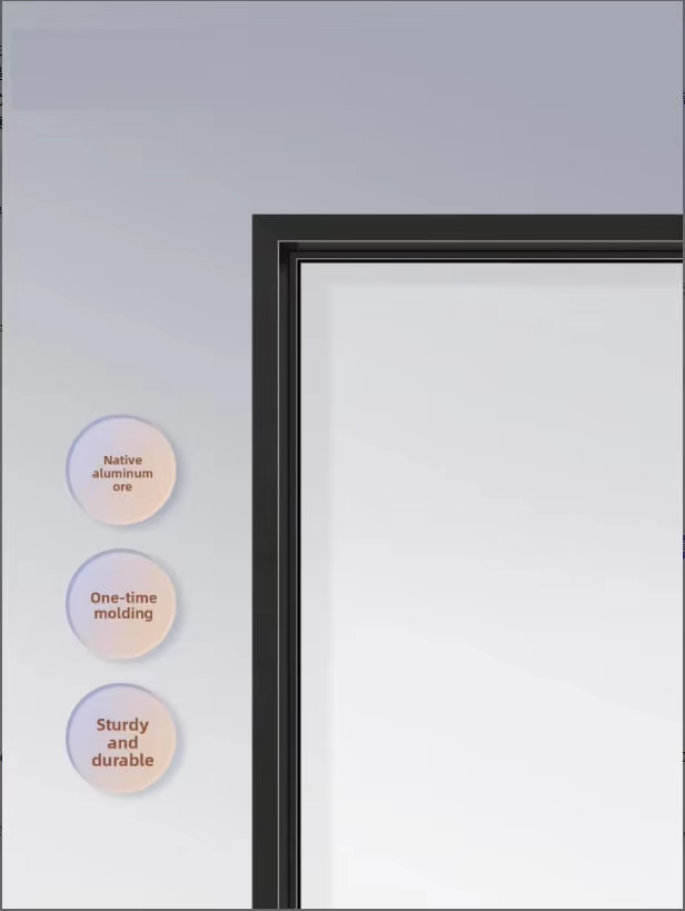 Modern Minimalist Aluminium Alloy Door with Double-layer Tempered Glass Narrow Frame Custom Size for Kitchen Bathroom &amp; Balcony