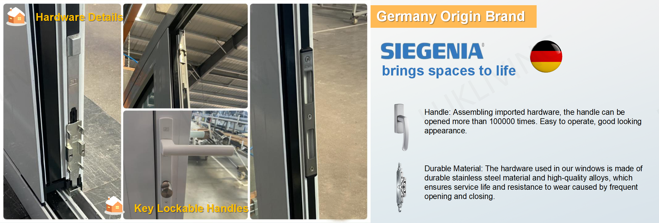 Thermal Break Aluminum Sliding Door Profile