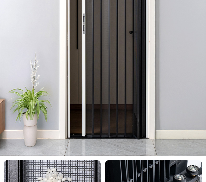 Diamond Mesh Folding Diamond Mesh Sliding Mosquito-proof Aluminum Alloy Entrance Door, Anti-theft Main Door, Screen Window Door