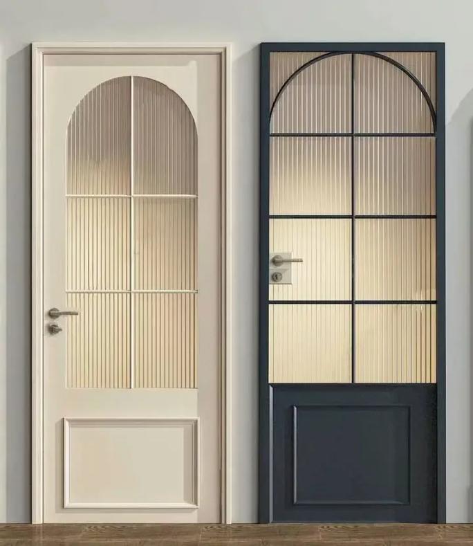 Luxury Arched Glass Sliding Door Slim Frame Metal Alloy Interior Pocket Door