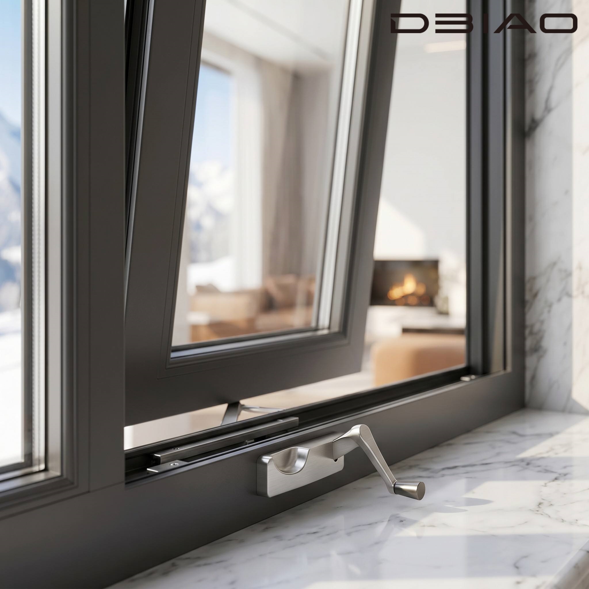 Customized Aluminum Alloy Waterproof Soundproof Foldable Handle Casement Windows for Kitchen Living Room Bedroom Villa Apartment