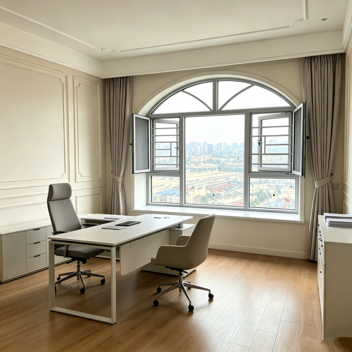 Modern Stormproof Tempered Insulated Double Glass Soundproof Thermal Break Flush Screens Villa Aluminum Casement Windows