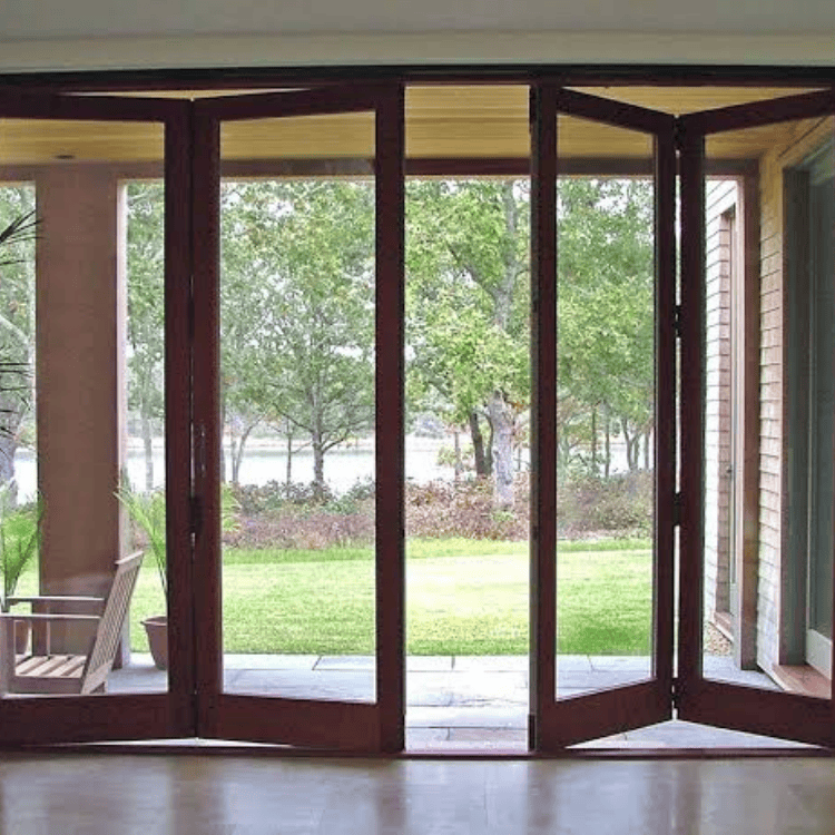 Cheap Thermal Insulated Anti rust Aluminum Folding Door for Holiday Cottage, Office Lounge, Coffee Shop