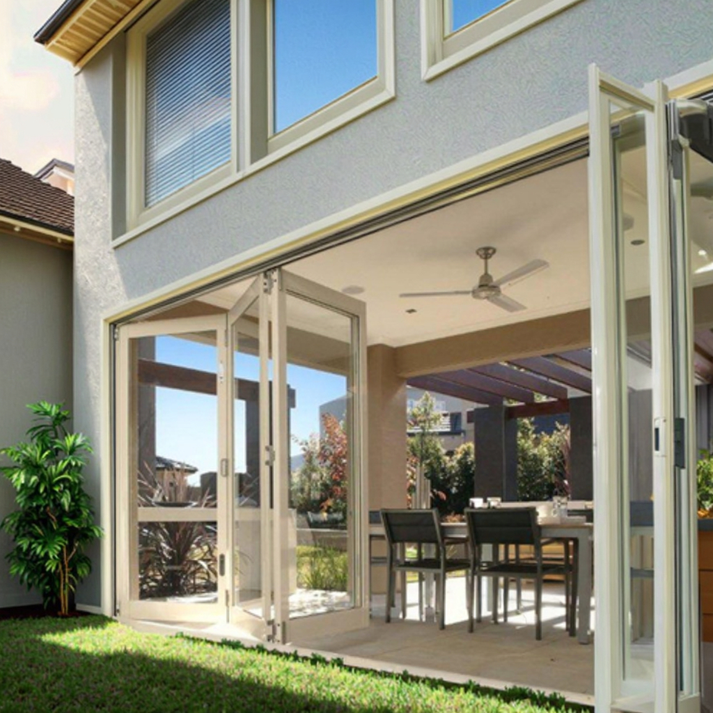 European Aluminum Glass Folding Door Cottage Interior Bifold Panel Door