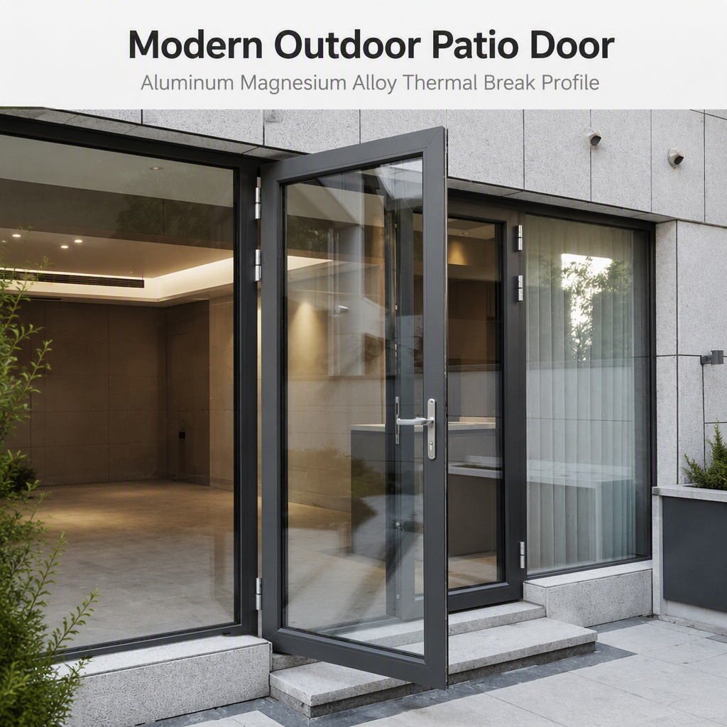 Aluminum Magnesium Alloy Thermal Break Hinged Patio Door Double Glazing Insulated Glass Balcony Entry Door Customizable