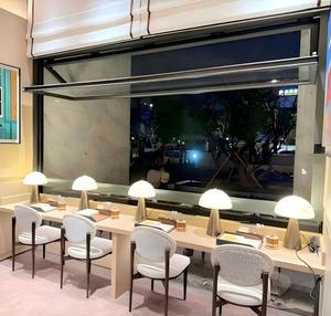 Custom Size Modern Thermal Break Aluminum Folding Window Double Glazed Glass Bifold Window for Restaurant Cafe Bar Counter