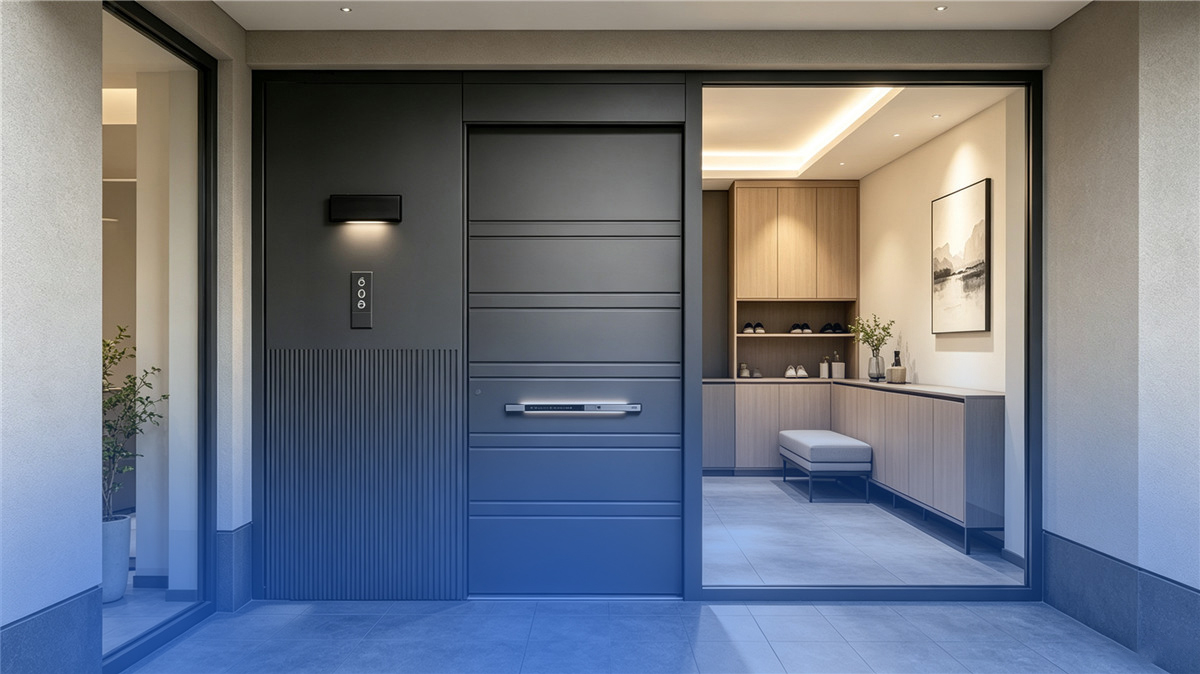 DERCHI aluminum alloy entry door with modern minimalist design
