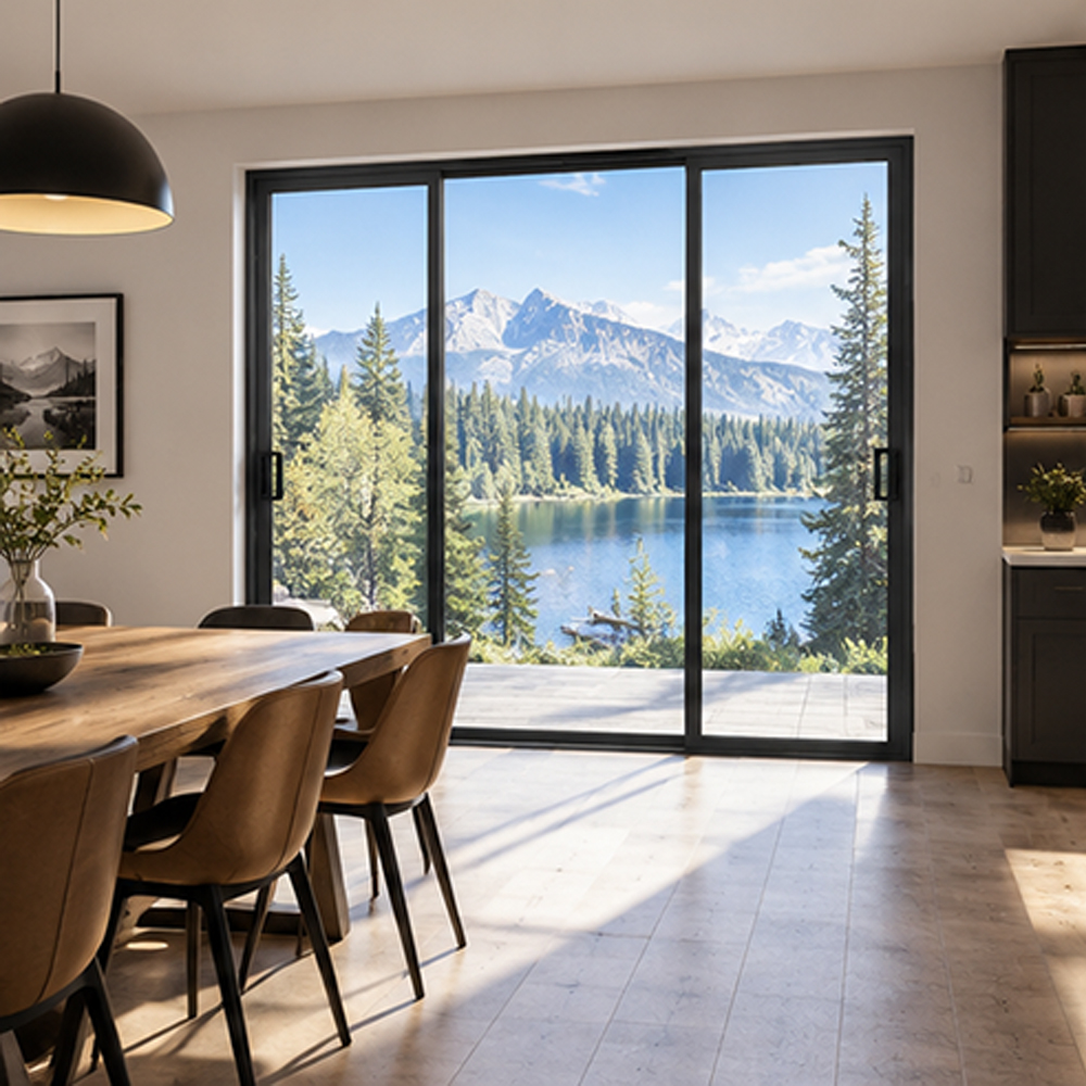 OEM Custom Aluminum Sliding Glass Doors Heavy Duty Windproof Soundproof Thermal Insulation Balcony Doors for Residential