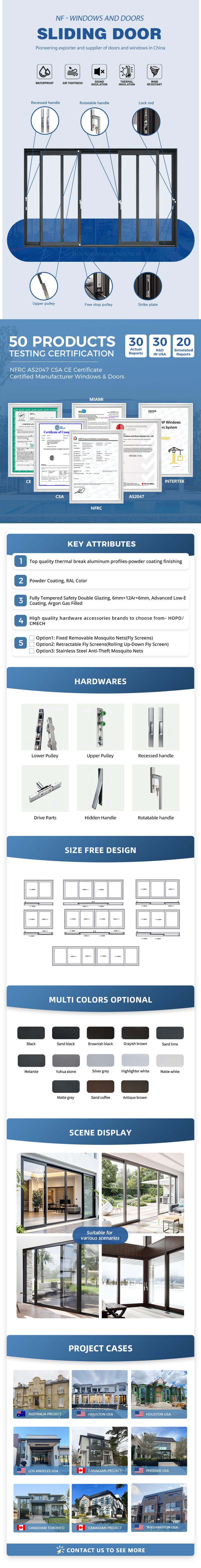 Aluminium single double hung windows detail 2