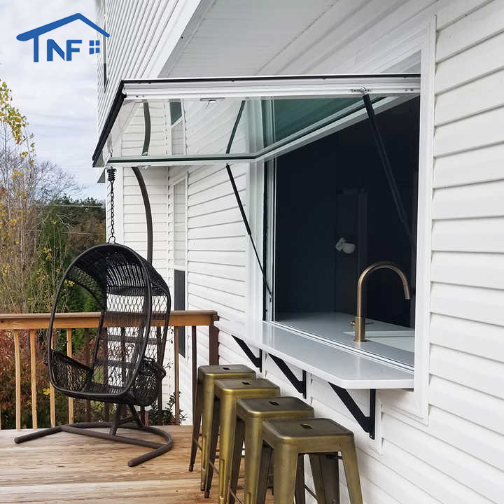 Aluminum Gas Strut Awning Window Double Glazed Glass Aluminum Windows for Kitchen