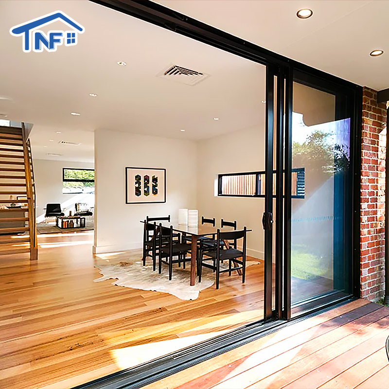Custom Large Opening Panoramic Hurricane Impact Multi-Panel Aluminum Stacker Double Glazed Sliding Glass Doors with Fly Screen