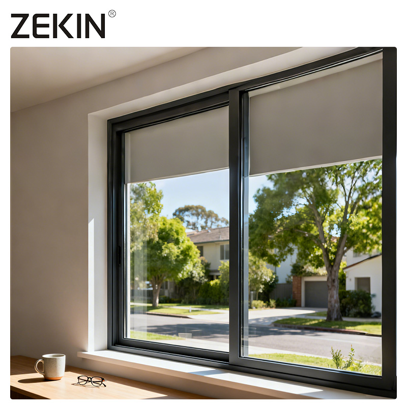 ZEKIN Hurricane Impact Double Glazed Profile Windows And Doors Frame Glass Aluminium Waterproof Black Sliding Window